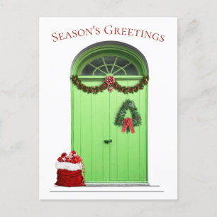 Christmas Season's Greetings Green Door Template