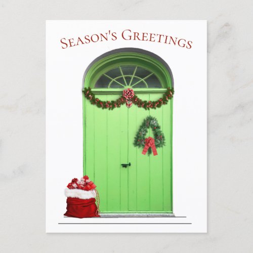 Christmas Seasons Greetings Green Door Template