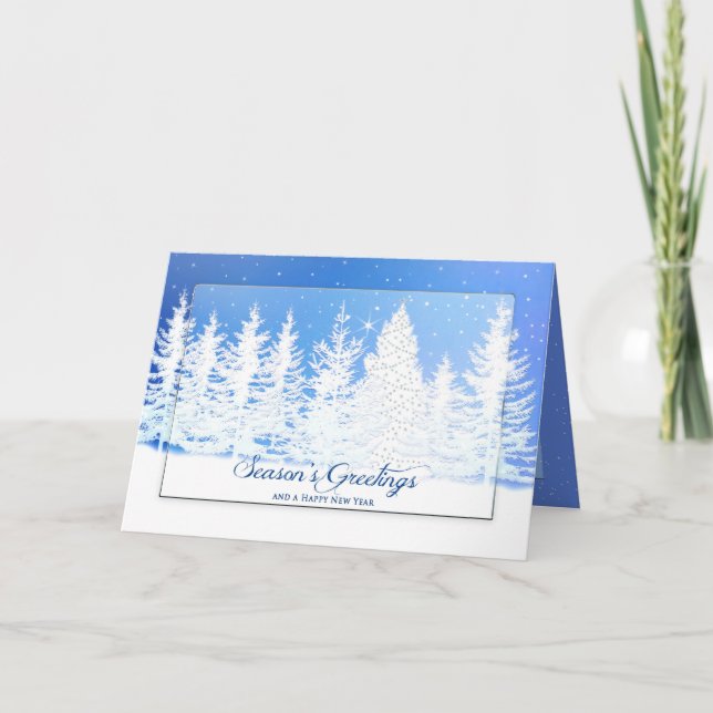 Christmas - Season's Greetings, Winter, Business Holiday Card (Front)