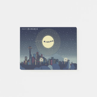 Christmas Seattle Skyline Post-it Notes