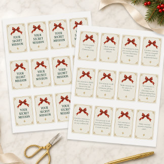Christmas Secret Mission Cards Family Party Game