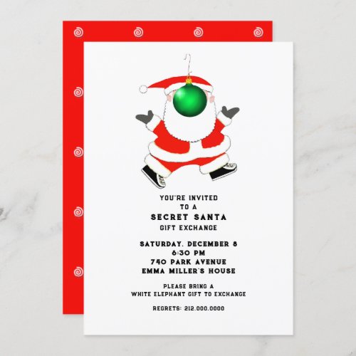 Christmas Secret Santa Party Invitation