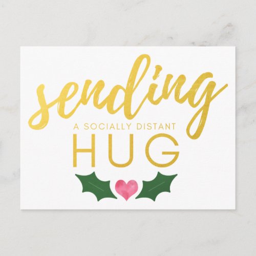 Christmas Sending a Socially Distant Hug Postcard