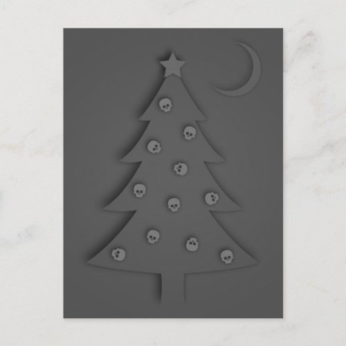 Christmas Shadow Tree Holiday Postcard