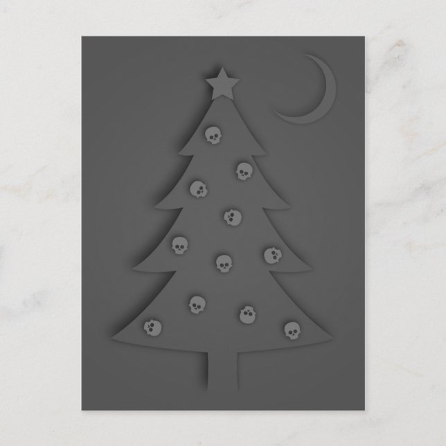 Christmas Shadow Tree Holiday Postcard (Front)