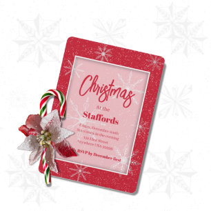 Christmas Shadowbox Silver Invitation