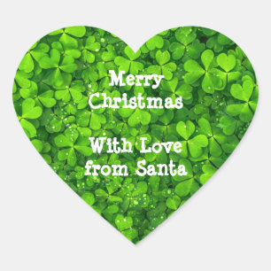Christmas Shamrock Clovers Green Irish Ireland Heart Sticker