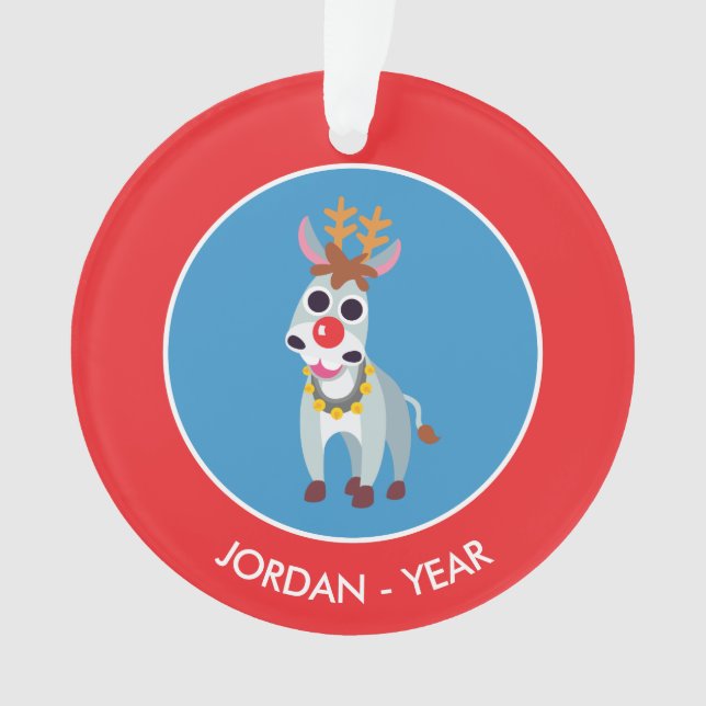 Christmas Shane the Donkey Ornament (Front)