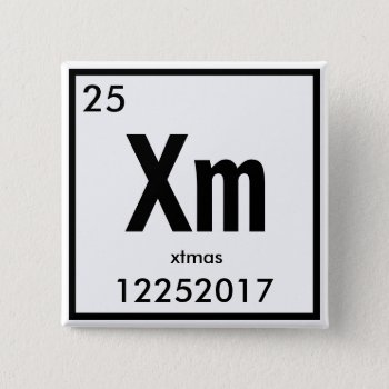 Christmas-shaped Chemical Element Button by ARTBRASIL at Zazzle