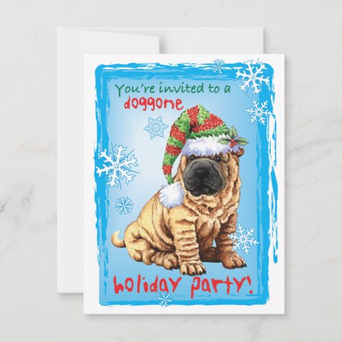 Christmas Shar_Pei Holiday Invitation