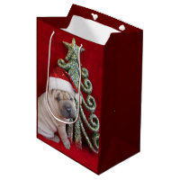 Christmas shar pei puppy Gift Bag