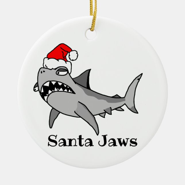 Christmas shark ceramic ornament (Front)