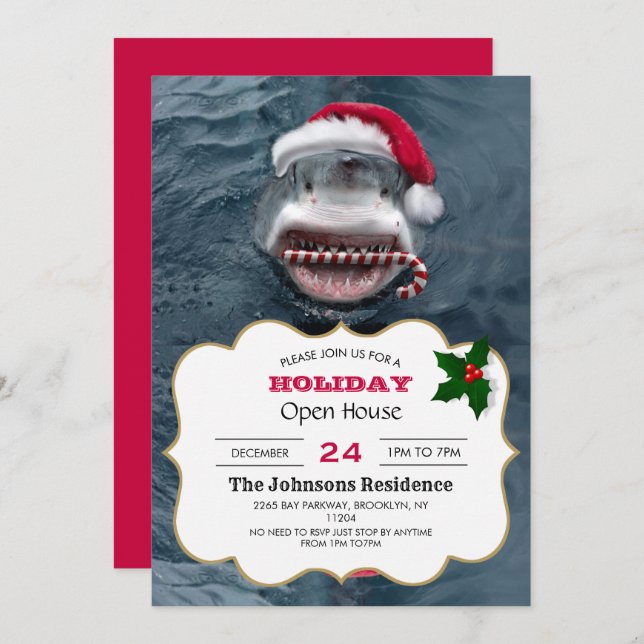 Christmas Shark        Invitation (Front/Back)