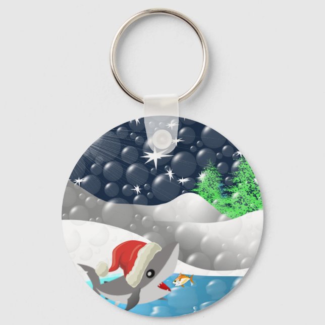 Christmas Shark Keychain (Front)