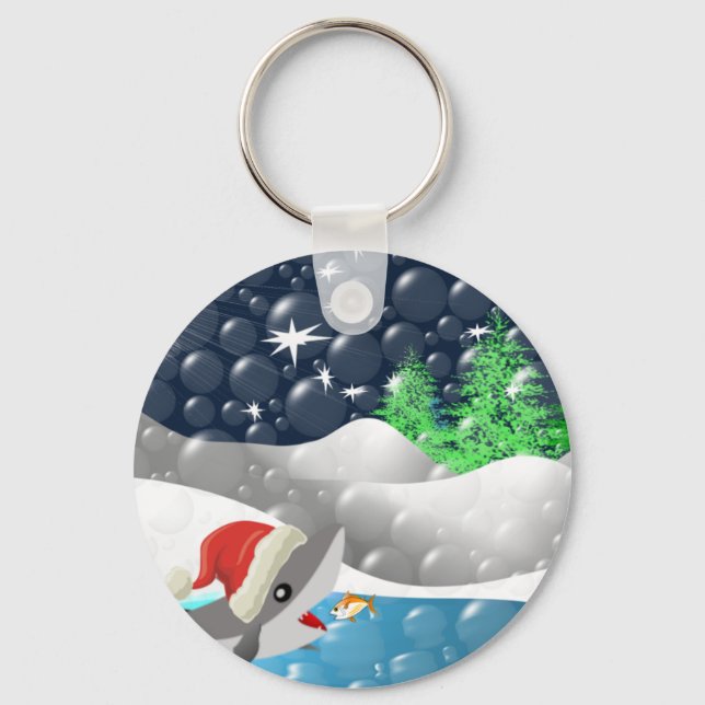 Christmas Shark Keychain (Front)