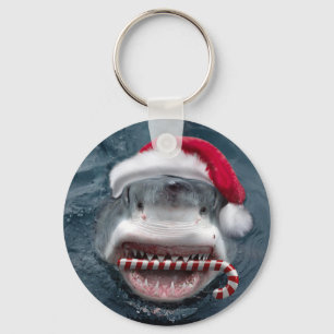 Christmas Shark Keychain