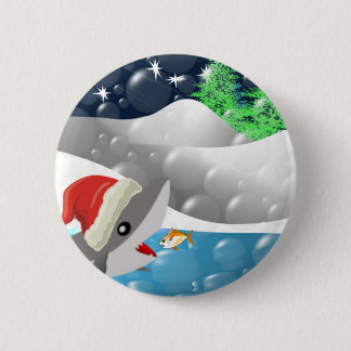 Christmas Shark Pinback Button