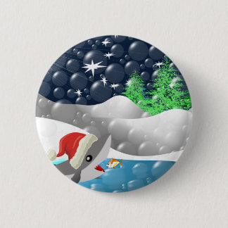 Christmas Shark Pinback Button