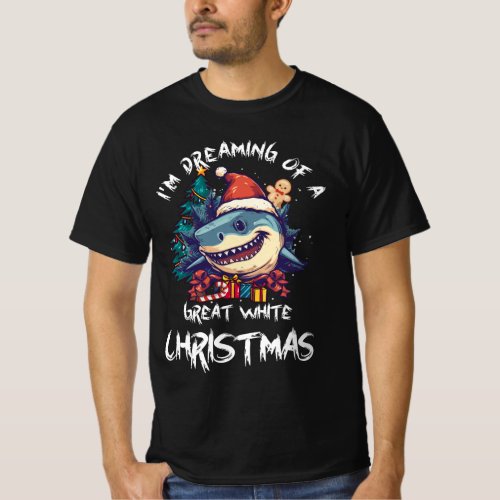 Christmas Shark Santa Hat Xmas Santa Jaws Funny Sh T_Shirt