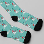 Christmas Shark Santa Jaws  Socks<br><div class="desc">This design may be personalized by choosing the Edit Design option. You may also transfer onto other items. Contact me at colorflowcreations@gmail.com or use the chat option at the top of the page if you wish to have this design on another product or need assistance with this design. See more...</div>
