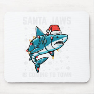 Christmas Shark Santa Jaws Xmas Men Boys Kids Yout Mouse Pad