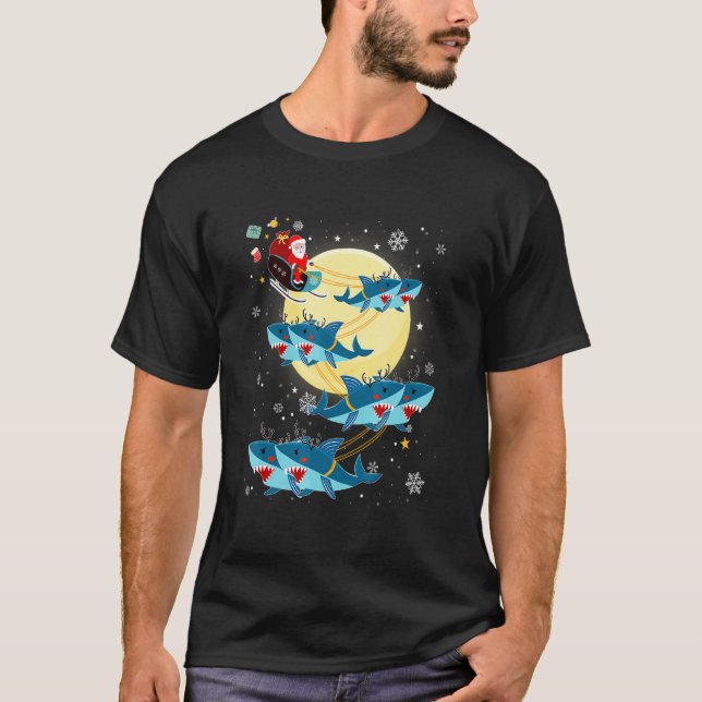 Christmas Shark Santa Sleigh With Shark for Toddle T-Shirt (Front)