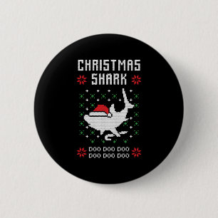Christmas Shark Ugly Christmas Button