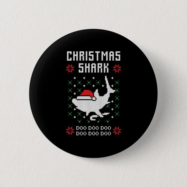 Christmas Shark Ugly Christmas Button (Front)