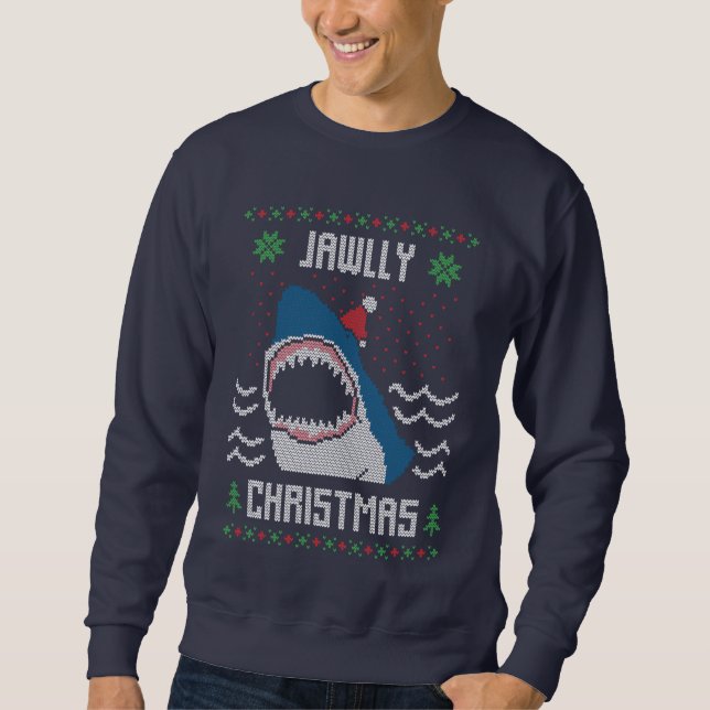 Christmas shark ugly sweater sweatshirt (Front)