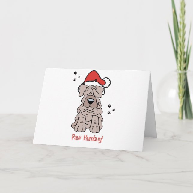 Christmas Sharpei Dog Holiday Card (Front)