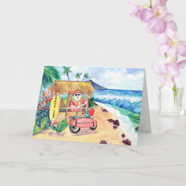 Christmas Shave Ice Santa Card (Orchid)