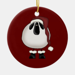 Christmas Sheep Ceramic Ornament