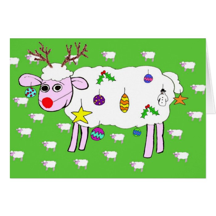 Christmas Sheep Greeting Cards