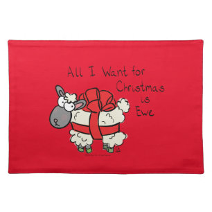 Christmas Sheep Kids Cartoon Cloth Placemat