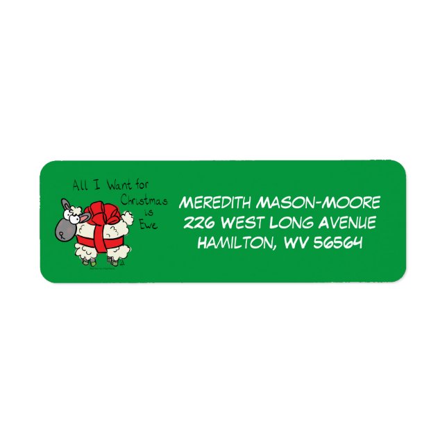 Christmas Sheep Kids Cartoon Label (Front)