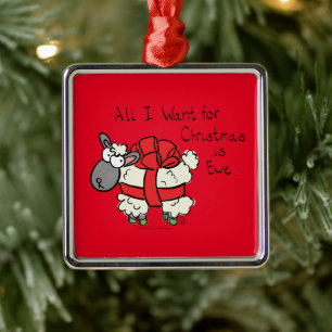 Christmas Sheep Kids Cartoon Metal Ornament