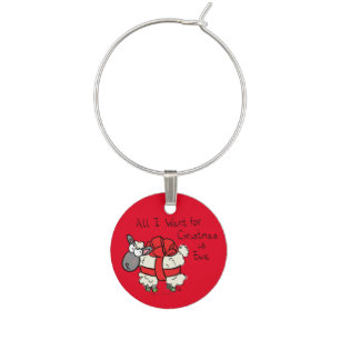 Christmas Sheep Kids Cartoon Wine Charm