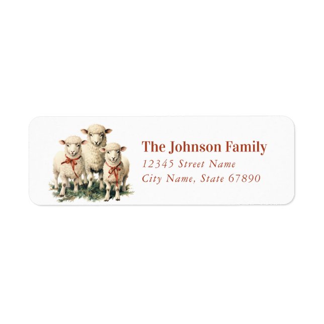 Christmas Sheep Return Address Labels (Front)