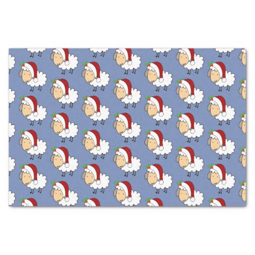 Christmas Sheep Wearing A Santa Hat Tissue Paper