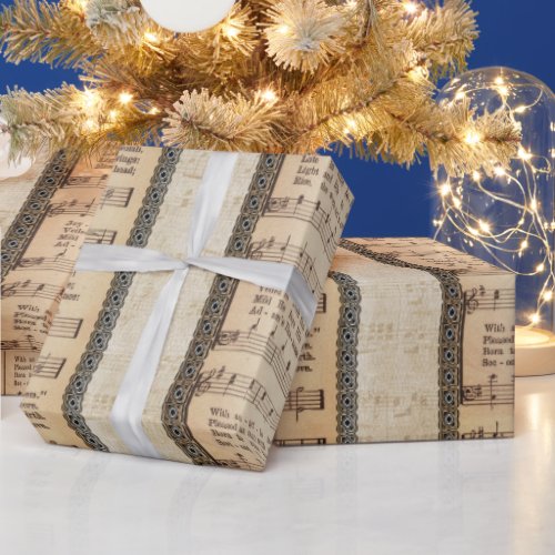 Christmas Sheet Music Hark Wrapping Paper