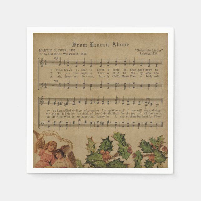Christmas Sheet Music Napkins (Front)