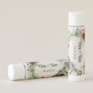 Christmas Sheet Music Red Berry Wreath Wedding  Lip Balm