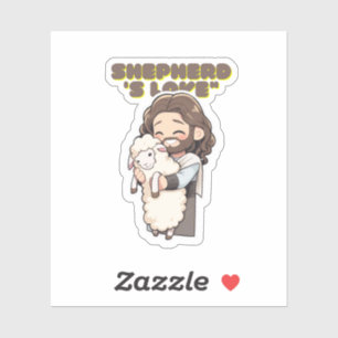 Christmas Shepherd's Love with Lamb for Holiday Jo Sticker