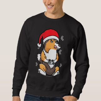 Christmas Shetland Sheepdog Sheltie Dog Gamer Vide Sweatshirt