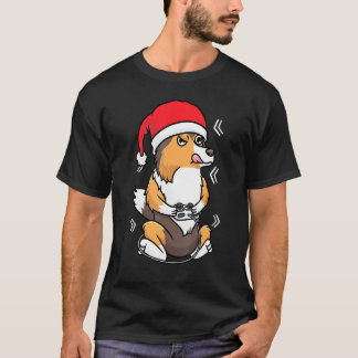 Christmas Shetland Sheepdog Sheltie Dog Gamer Vide T-Shirt