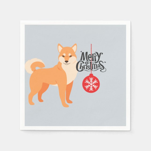 Christmas Shiba Inu Napkins (Front)