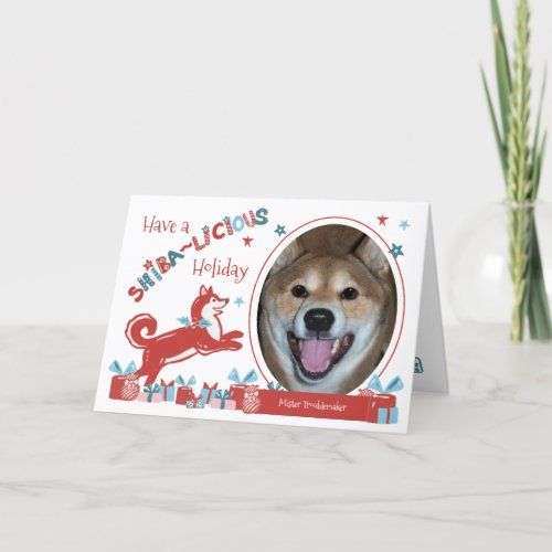 Christmas Shiba Inu Photo Dog Holiday Joy Custom