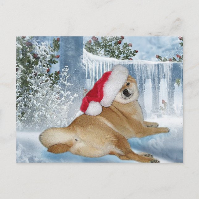 Christmas Shiba Inu Postcard (Front)