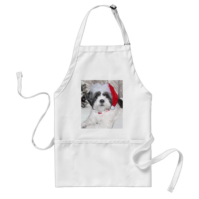 Christmas Shih Tzu Adult Apron (Front)