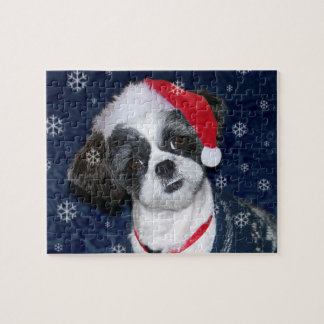 Christmas Shih Tzu Dog Jigsaw Puzzle